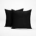 Deconovo Funda de Cojín Hogar, Casa, Salón, Dormitorio, Sofá, Cremallera Invisible, Oculta, Almohada de la Cubierta, Cuadradas Decoración de Efecto Lino Suave, Durable, 45 x 45 cm, Negro, 2 Piezas