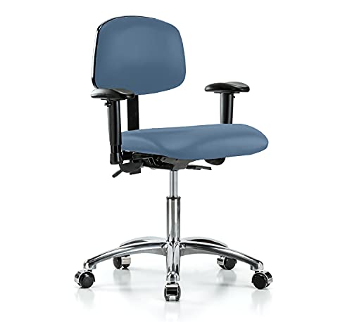 Image of Perch Chrome Task Chair, Rolling, Desk Height 19 inch-24 inch, Newport Fabric