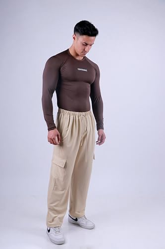 Image of COITONIC Men's Full Sleeve Compression T-Shirt - Athletic Base Layer for Gym, Sports & Fitness Training