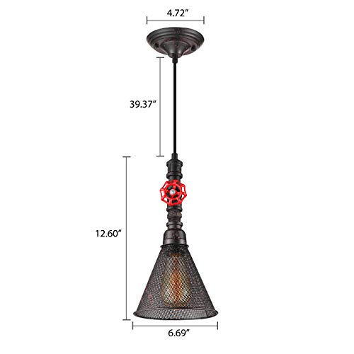 Suspension rétro haut de gamme en métal effet rouille vieillie