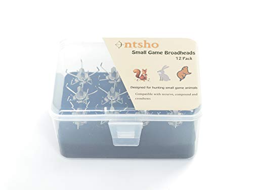 Ontsho 100 Grain Small Game Broadheads 12Pk Judo Points With Broadhead Case Small Game Arrow Tips Screw-In Arrowheads #TOP5