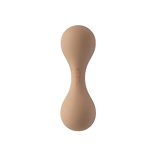 Image of mushie Silicone Baby Shaker Rattle Toy | Ages 3+ Months (Natural)