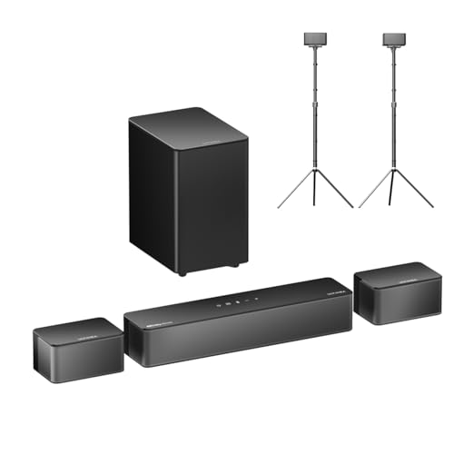 Image of ULTIMEA Poseidon D60 Soundbar and Steady 300 Speaker Stand Pair