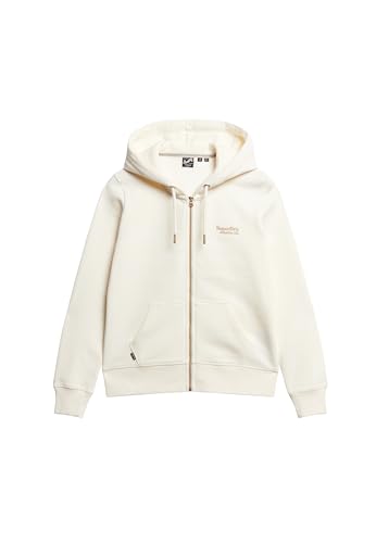 Superdry Damen Essential Kapuzenjacke mit Logo Wollweiß 40