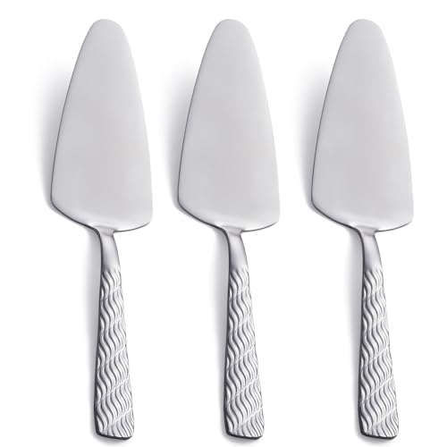 FULLYWARE Silberner Tortenheber, 23,9 cm, Edelstahl, Tortenheber, Pizzaheber, 3er-Set, spülmaschinenfest