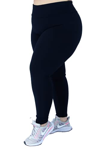 Kit 2 Legging LegBrasil Plus Size Suplex Poliamida Power Cós Alto (preto - azul G2)