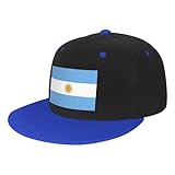 axxor Flag of Argentina Flat Bill Hat Unisex Kids Adjustable Fashion Hip Hop Flat Bill Hat Blue
