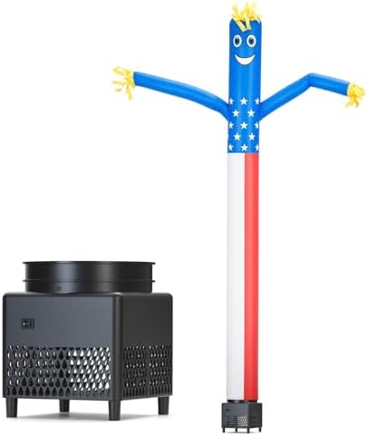 Mkevi 6ft Sky Air Puppet Dancer Inflatable Waving Tube Man with LED Lights & Built-in Blower - Wacky Waving Wind Flying Dancing Tube Guy for Business Promotion Stand Out Advertising