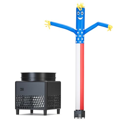 Mkevi 6ft Sky Air Puppet Dancer Inflatable Waving Tube Man with Lights & Built-in Blower - Wacky Waving Wind Flying Dancing Tube Guy for Business Promotion Stand Out Advertising