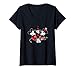 Femme Disney Mickey and Minnie Love Gaze Hearts T-Shirt avec Col en V