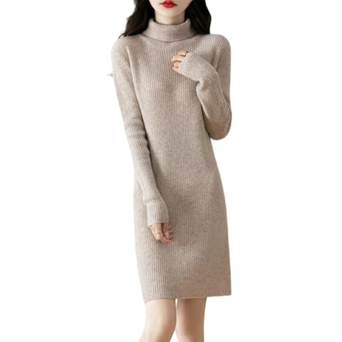 Robe en laine tricotée contre le froid : la sous-robe col roulé idéale