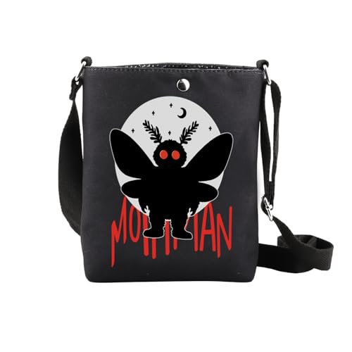 XYANFA Moth Man Crossbody Bag Cryptozoology Gift Cryptid Creature Gift Halloween Monster Spooky Weird Gift