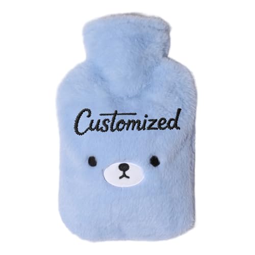 Personalisierte Wärmflasche mit Bezug & Plüschbezug & Individuellen Bildern, 2 Liter, Einzigartige Gemütliche Nächte & Geschenke, Lindert...