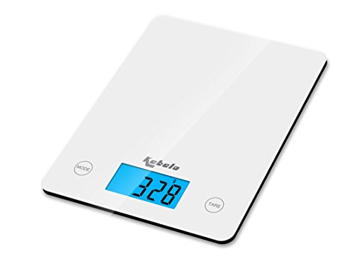 Kabalo Blanc numérique Balance de Cuisine, pour Les ménages, la Cuisson, la pesée. 5 kg capacité 5000g / 1g, Piles comprises! Conception Mince, avec Digital écran LCD électronique