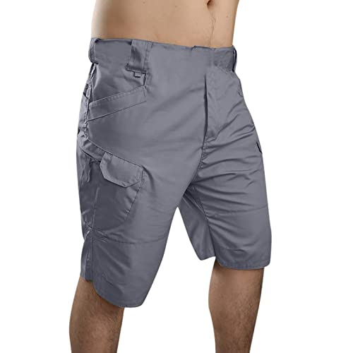 MJGkhiy Pantalones cortos de hombre de trabajo vintage algodón cargo shorts ocio pantalones cortos chinos multibolsillo verano pantalones cortos pierna recta pantalones cortos cargo bermudas hombre