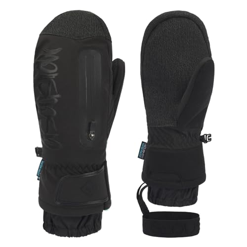 Gants de ski femme en cuir gants tactiles doublés pour l'hiver