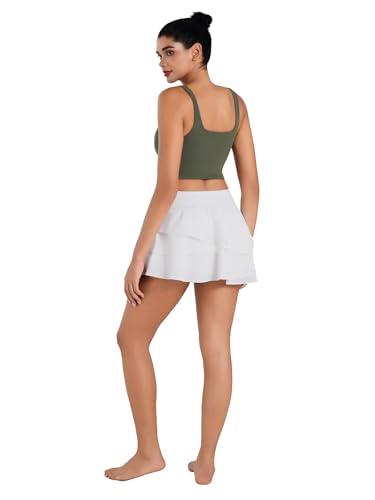 Image of Sunzel Square Neck Longline Sports Bra, Built-in Bra Crop Tank Top | Buttery Soft, Removable Pads, Light to Medium Support, Wide Straight Straps, Yoga, Pilates, Gym, Daily Wear