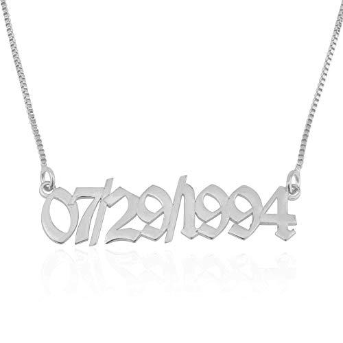 Birth Year Necklace 15 Different Font Style Custom Your Birthday Jewelry, Personalized Years Pendant4