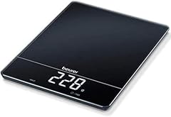 Beurer KS 34 Küchenwaage, für präzises Wiegen bis 15 kg, mit Tara-Zuwiegefunktion und Magic LED-Display, schwarz