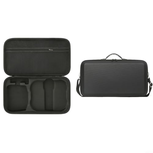 HpLive Bolsa de transporte para DJI Avata 360, funda impermeable de PU y EVA con correa de hombro ajustable, accesorios de viaje resistentes para proteger el dron y el mando a distancia, negro (negro)