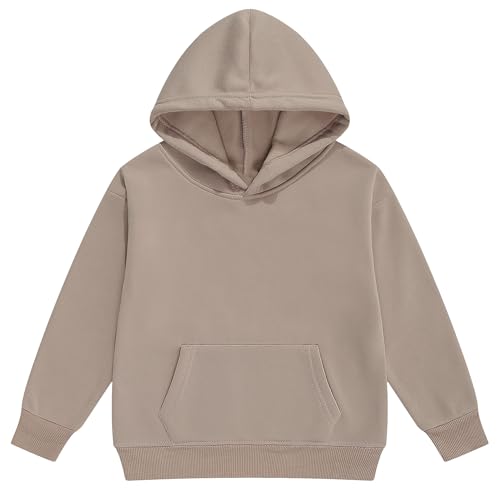 Image of Kids Athletic Pullover Hoodie Sweatshirt with Pocket Tops,2-12Years | Boys and Girls Fleece Hooded Christmas Halloween Teen Girls Athletic Hoodie Solid Color Lightweight Classic Kids Clothes