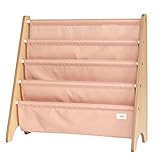 3 Sprouts Recycled Fabric Kids Book Rack Storage Bookshelf Organizer in Clay for Ages 3+