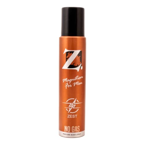 Z Magnetism Zest No Gas Deodorant Perfume for Men | Signature Citrusy & Fresh Fragrance | Fights Body Odor & Ensures Long Lasting Freshness | Perfect for any occasion – 120ml