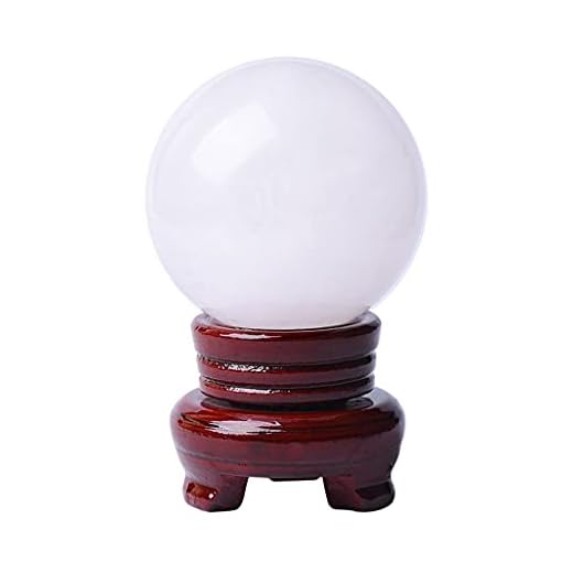 Kristallen bol Exquisite Natuurlijke Witte Crystal Lucky Feng Shui Desktop Ornamenten Crystal Ball Office Woonkamer Studie Woondecoratie Kristallen bol (Size : 4.72in)