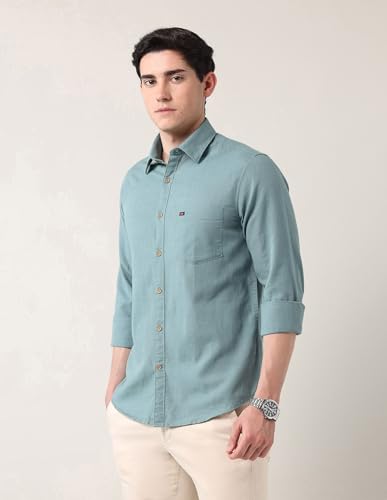 Image of AD by Arvind Modern Slim Fit Solid Shirt