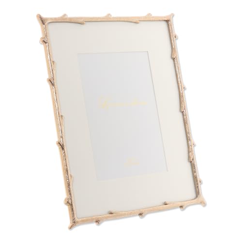 Image of Lawrence Frames Metal Frame, Branch Design, Gold, 8x10, Matted 5x7
