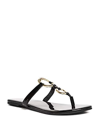 GUESS Factory Brecken Patent Sandals Black