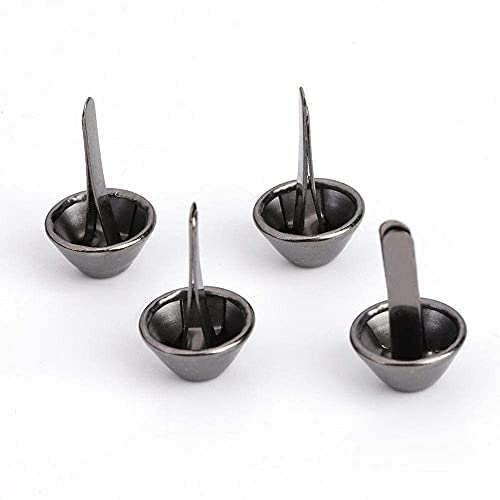 50PCS Plate Bottom Stud Bag Feet Flat Metal Bag Feet Cone Studs Mushroom Spike Rivet Purse Feet Spike Nailheads Brad leathercraft Findings(10mm-Black) - Image 3