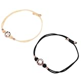 FINISPERSOO Bracciali Vibranti per Coppie, Sensore di Connessione Tattile, 1 Paio, Bracciali Regolabili in Corda e Lega, per Relazioni a Distanza, Regalo per Lui e Lei