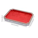 Organizer na biżuterię z drewnianym i aksamitnym wzorem na bransoletki i naszyjniki, czerwony/1511(Red)