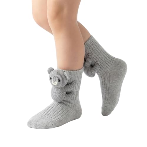 Bibykivn 3D-Tiersocken Für Kinder Bezauberndes 3D-Design Warmes Material Kreative Geschenkidee Kuschelsocken Stricksocken Aus Baumwolle Mit Faultiermotiv Animal Wintersocken (Koala)