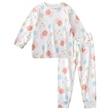 [衣穿繍 ＷＥＡＲ　ＳＨＯＷ] パジャマ キッズ 長袖 男の子 女の子 上下セット 11柄 40番手綿100％ 子供パジャマ ベビー ルームウェア 春 夏 秋 冬 通年 入園 入学 入園セット (JP, 身長, 100, シャボン玉(橙))