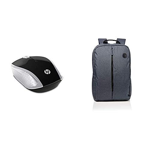 HP: Ratón Inalámbrico 200 con Perfil Redondeado  Color Plateado   Value Backpack 15.6