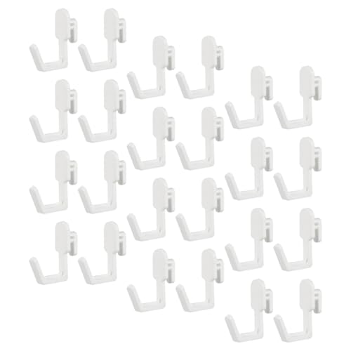 LALADEFIEE 30pcs White Pegboard Hanging Hooks Tool Pegboard Hangers for Garage Workshop Kitchen Storage Organizer Industrial Hardware