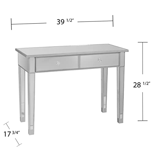 Sei Furniture AM3618MC Southern Enterprises Mirrored 2 Drawer Media Console Table, Finish W, Silver thumb #2