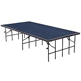 National Public Seating B212597 Portable Stage with Carpet - Blue - 96 x 48 x 24 in.