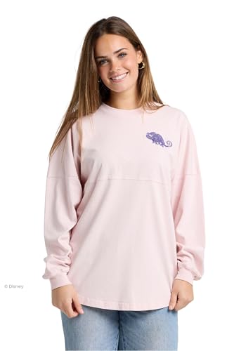 Image of Disney's Rapunzel, Tangled Oversized Cotton Long Sleeve Pink Shirt by Spirit Jersey