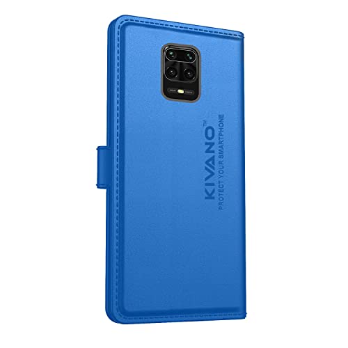 Image of KIVANO Compatible with Xiaomi Redmi Note 9 Pro /Redmi Note 9 Pro Max /Redmi 10 Lite /Redmi Note 10 Lite /Poco M2 Pro Flip Cover | Leather Finish | Inside Pockets & Inbuilt Stand Light Blue