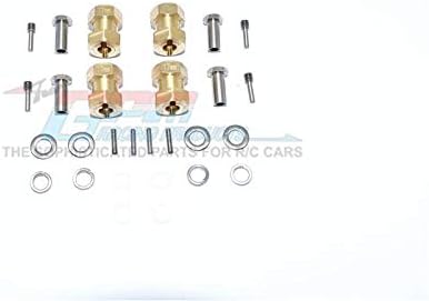 Adaptadores hexagonales de rueda de latón de 0.669 in para Axial Wraith  RR10 Bomber  SMT10-4Pc Set