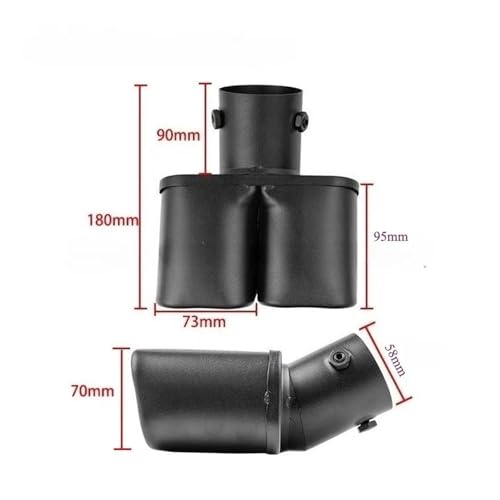 Embout pot d'échappement carré universel noir pour sublimer votre voiture