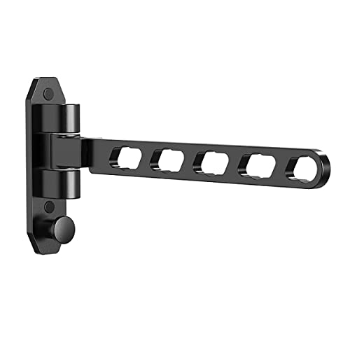 COVAODQ Perchero de Pared Plegable, Perchero de Pared Plegable, Gancho de Percha Plegable Perchero Giratorio de 90° para Lavandería Baño Balcón (Negro) Cover