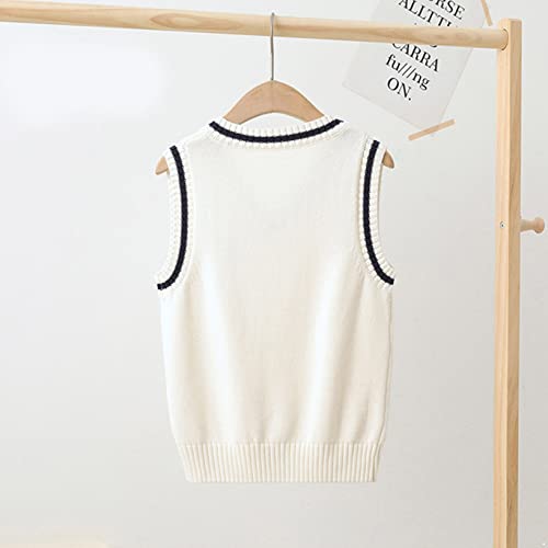 Kids Boys Girls Casual Sleeveless Knit Sweater Vest V Neck Sweater Pullover School Uniform Cardigan3