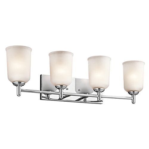 Kichler Shailene 29.5" 4 Light Vanity Light with Satin Etched Glass in Chrome