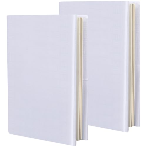 CRASPIRE 2Pcs White Stretch Book Cover Stretchy Book Covers 9 x 14in Wrap Sleeve Up to 9 x 11in Rectangle Elastic Cloth Washable Reusable Durable Protective Cover for Hardcover Book Paperback Textbook