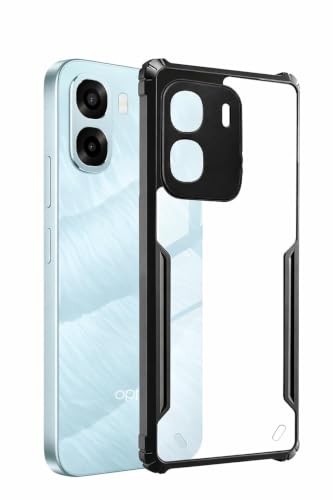 Image of SPAZY CASE Transparent Shockproof Back Cover for Oppo A6x 5G | Clear Case with Air Cushion Corners | Scratch Resistant Hard Back | Camera & Screen Protection