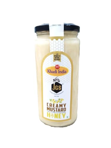 Image of JGS 100% Natural Mustard Raw Honey 500g | Pure Honey | Raw Unprocessed | Organic Pure Honey | Organic Honey | Organic, Raw, Tested, Unprocessed, Shahad | Smooth & Creamy Texture | No Added Sugars
